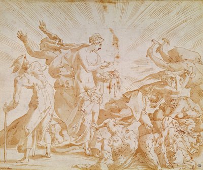 Pandora öffnet die Büchse von Giovanni Battista Rosso Fiorentino